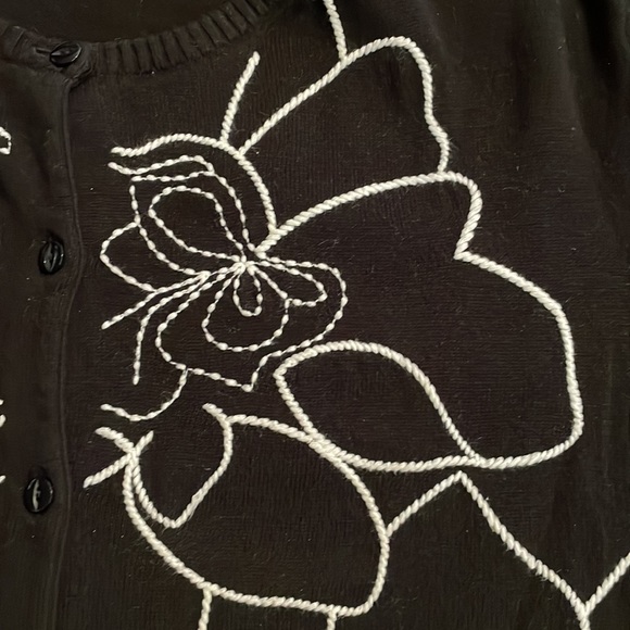 CJ Banks 3/4 sleeve black/white Cardigan - Picture 4 of 6